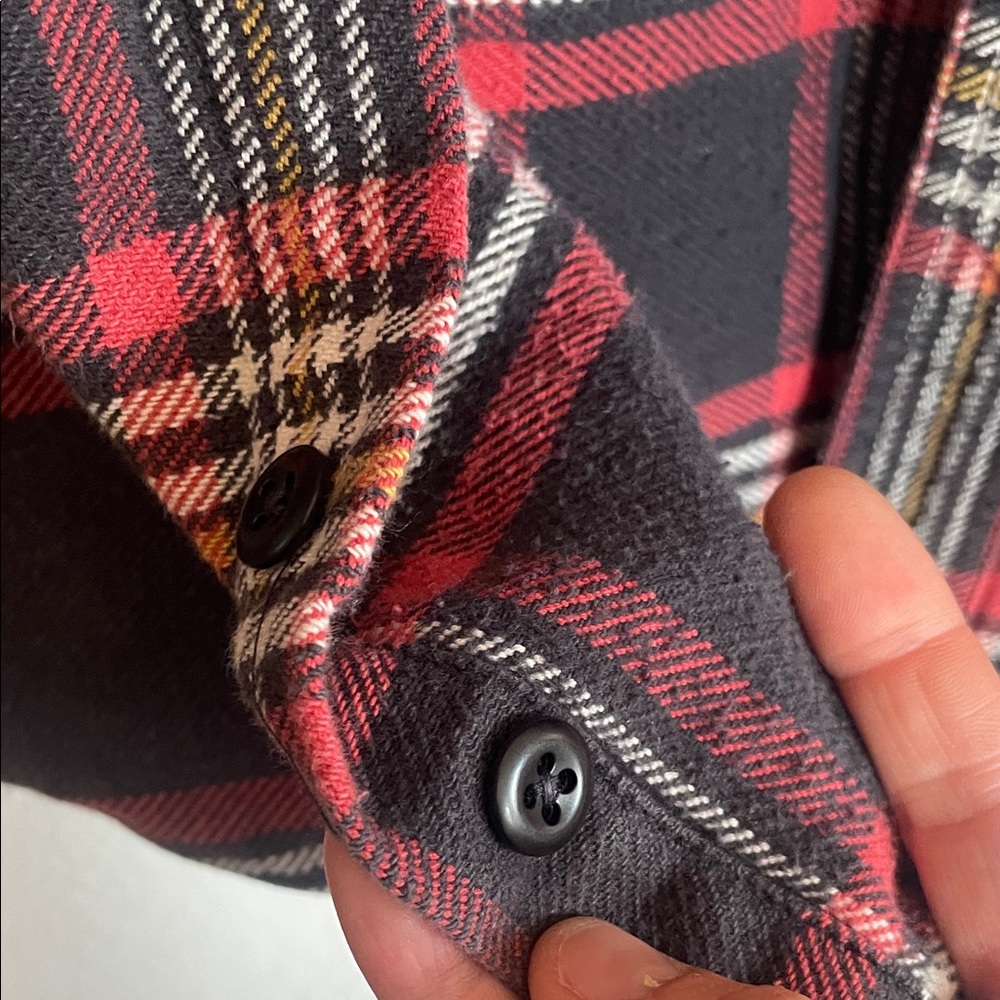 Filson Red Black White Yellow Plaid Button-Down lumberjack 100% cotton SOFT - Picture 15 of 15